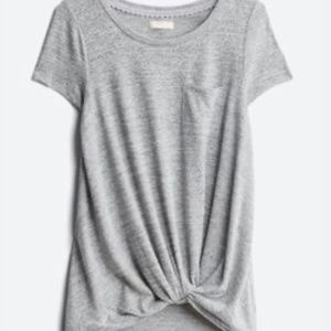 CUPIO, Lainey One Pocket Knot Front Knit Top